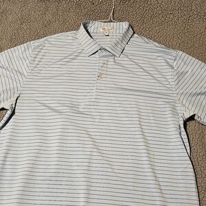 Peter Millar Sky Blue Polo with Navy Stripes